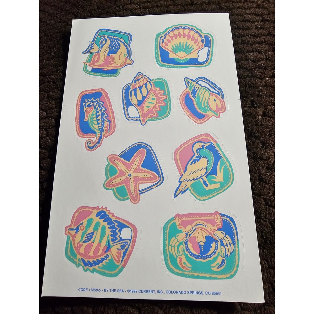 Vintage Current 1992 By The Sea 1 Sheet Of Stickers